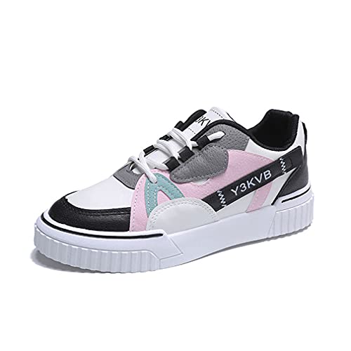 DEBAIJIA Damen Sneaker Weiße Turnschuhe rutschfeste Laufschuhe Sportschuhe Freizeitschuhe Klassisch Straßenlaufschuhe Walkingschuhe EU 40 F-Schwarz Rosa von DEBAIJIA