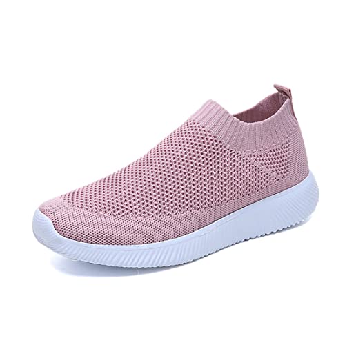 DEBAIJIA Damen Turnschuhe Laufschuhe Sportschuhe Socke Atmungsaktiv Frauen Joggingschuhe Leichte Fitness Schuhe 35EU-B-Rosa von DEBAIJIA