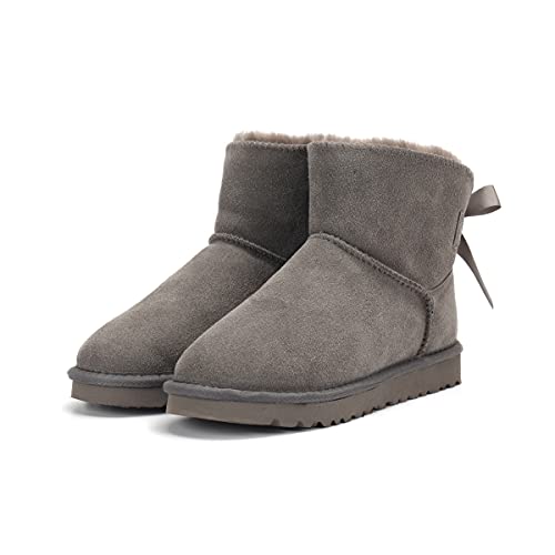 DEBAIJIA Damen Weiche Winterschuhe Rutschfest Thermostiefel Schneestiefel Winterstiefel Warm Gefütterte Stiefel 35 EU Grau (Etikettengröße:35) von DEBAIJIA