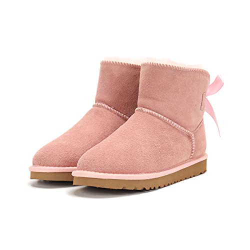 DEBAIJIA Damen Weiche Winterschuhe Rutschfest Thermostiefel Schneestiefel Winterstiefel Warm Gefütterte Stiefel 37 EU Rosa (Etikettengröße:37) von DEBAIJIA