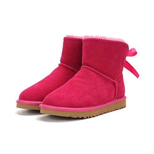 DEBAIJIA Damen Weiche Winterschuhe Rutschfest Thermostiefel Schneestiefel Winterstiefel Warm Gefütterte Stiefel 37 EU Rose Red (Etikettengröße:37) von DEBAIJIA