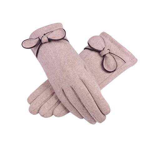 DEBAIJIA Damen Woll Handschuhe Paw Rutschfester Super Weich Warm Verdicken Winddicht Elegant Mode Touchscreen Gefüttert Handschuhe Frauen Kaschmir Strick Volle Finger Outdoor Herbst Winter von DEBAIJIA