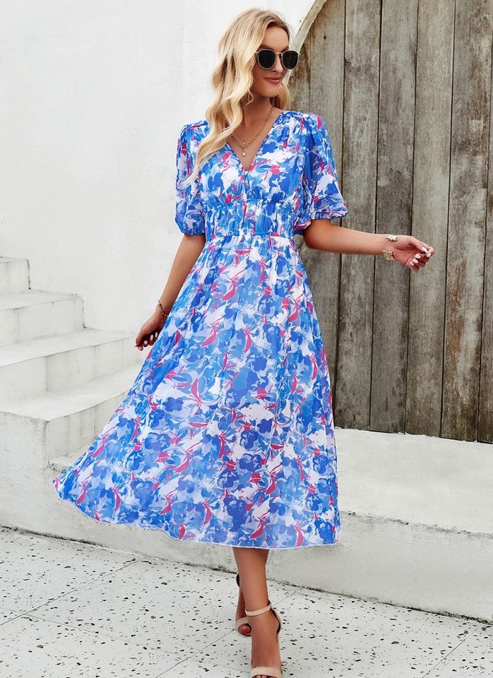 DEBAIJIA Dirndl Sommerkleid Damen Frauen Bedruckter Kleid lässiger Mode von DEBAIJIA