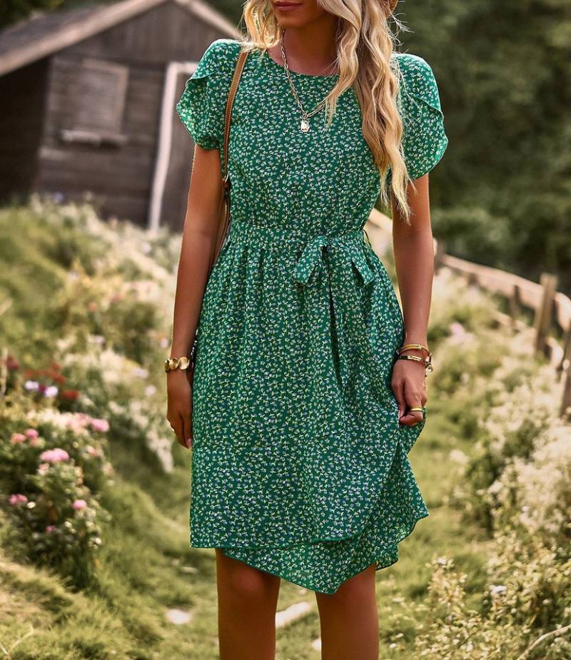 DEBAIJIA Dirndl Sommerkleid Damen Frauen Bedruckter Kleid lässiger Mode von DEBAIJIA