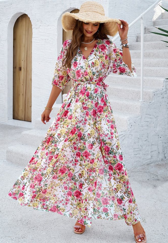 DEBAIJIA Dirndl Sommerkleid Damen Frauen Bedruckter Kleid lässiger Mode von DEBAIJIA