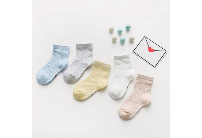 DEBAIJIA Freizeitsocken 5 Paar Baby Kinder Atmungsaktive Mesh Socken Fit für 0-5 Jahre von DEBAIJIA