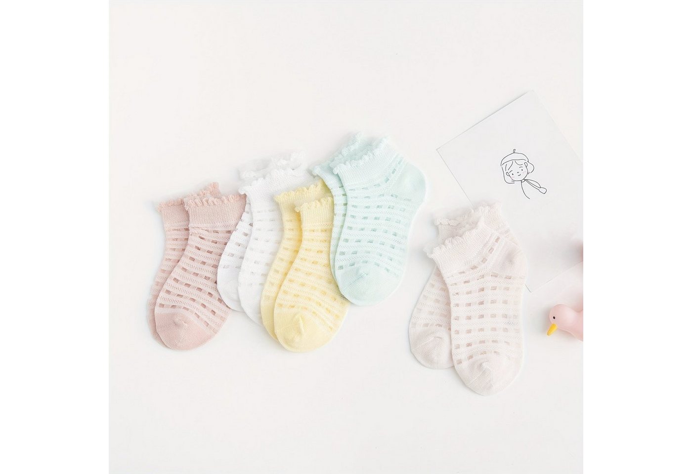 DEBAIJIA Freizeitsocken 5 Paar Baby Kinder Atmungsaktive Mesh Socken Fit für 0-5 Jahre von DEBAIJIA