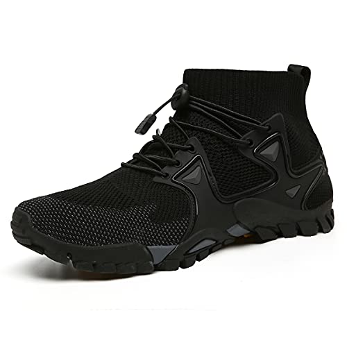 DEBAIJIA Herren Aquaschuhe Watschuhe Arfußschuhe Wasserschuhe Badeschuhe Strandschuhe Surfschuhe Schwimmschuhe 37 EU Schwarz (Etikettengröße 37 von DEBAIJIA