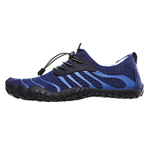 DEBAIJIA Herren Aquaschuhe Watschuhe Badeschuhe Arfußschuhe Strandschuhe Surfschuhe Schwimmschuhe Wasserschuhe 46 EU B-Dunkel Blau (Etikettengröße 46) von DEBAIJIA