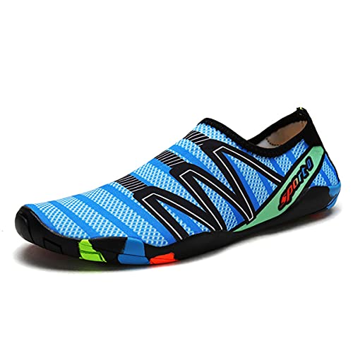 DEBAIJIA Herren Aquaschuhe Watschuhe Badeschuhe Arfußschuhe Strandschuhe Surfschuhe Wasserschuhe Schwimmschuhe 36 EU Blau (Etikettengröße 36) von DEBAIJIA