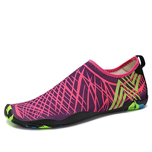 DEBAIJIA Herren Aquaschuhe Watschuhe Badeschuhe Arfußschuhe Strandschuhe Surfschuhe Wasserschuhe Schwimmschuhe 41 EU Rose Nrot (Etikettengröße 41) von DEBAIJIA
