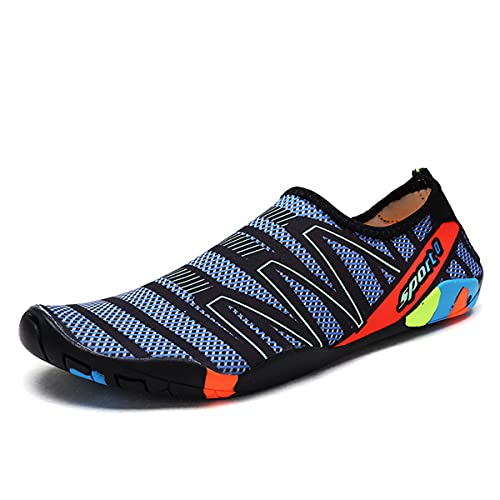 DEBAIJIA Herren Aquaschuhe Watschuhe Badeschuhe Arfußschuhe Strandschuhe Surfschuhe Wasserschuhe Schwimmschuhe 43 EU Dunkel Blau (Etikettengröße 43) von DEBAIJIA