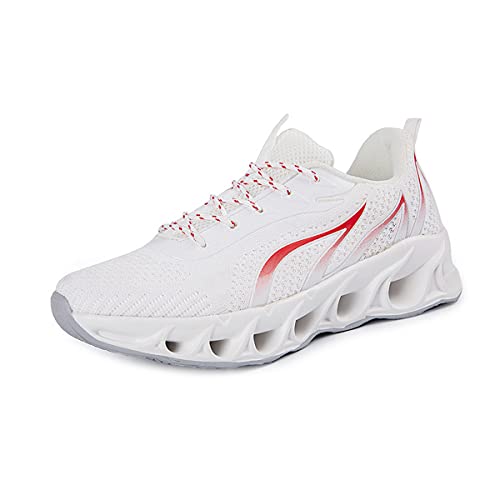 DEBAIJIA Herren Laufschuhe Freizeitschuhe ​Turnschuhe Männer Sportschuhe Atmungsaktiv Sneaker rutschfeste Straßenlaufschuhe Joggingschuhe EU 42 Weiß von DEBAIJIA