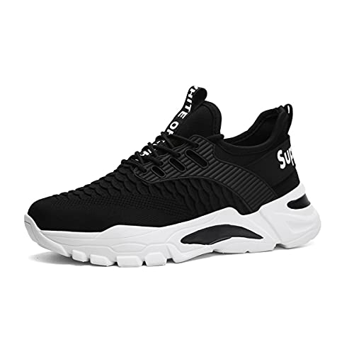 DEBAIJIA Herren Laufschuhe Straßenlaufschuhe ​Turnschuhe Männer Freizeitschuhe Sportschuhe Atmungsaktiv Sneaker rutschfeste Joggingschuhe EU 39 E - Schwarz von DEBAIJIA