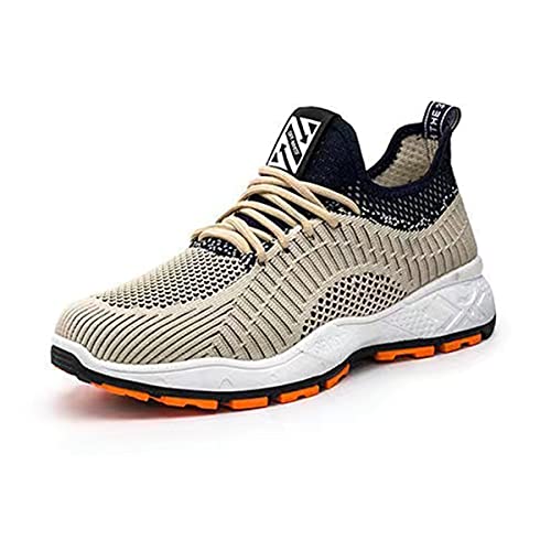 DEBAIJIA Herren Laufschuhe Straßenlaufschuhe ​Turnschuhe Männer Freizeitschuhe Sportschuhe Atmungsaktiv Sneaker rutschfeste Joggingschuhe EU 40 A - Beige von DEBAIJIA