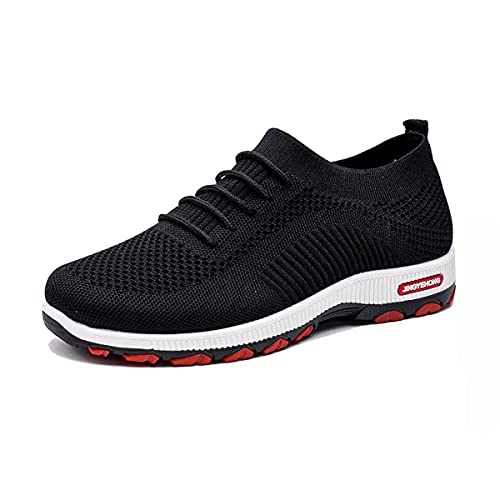 DEBAIJIA Herren Laufschuhe Straßenlaufschuhe ​Turnschuhe Männer Freizeitschuhe Sportschuhe Atmungsaktiv Sneaker rutschfeste Joggingschuhe EU 42 B - Schwarz von DEBAIJIA