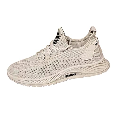 DEBAIJIA Herren Laufschuhe ​Turnschuhe Männer Joggingschuhe Sportschuhe Atmungsaktiv Sneaker rutschfeste Straßenlaufschuhe Freizeitschuhe EU 41 Beige von DEBAIJIA