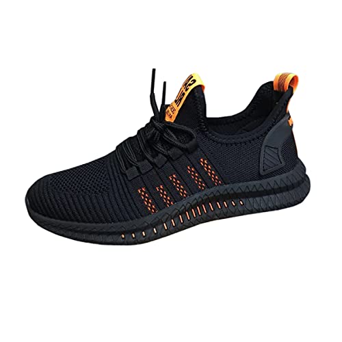 DEBAIJIA Herren Laufschuhe ​Turnschuhe Männer Joggingschuhe Sportschuhe Atmungsaktiv Sneaker rutschfeste Straßenlaufschuhe Freizeitschuhe EU 43 Schwarz-Orange von DEBAIJIA