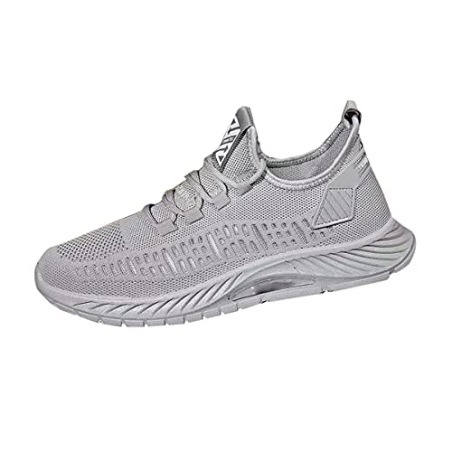 DEBAIJIA Herren Laufschuhe ​Turnschuhe Männer Joggingschuhe Sportschuhe Atmungsaktiv Sneaker rutschfeste Straßenlaufschuhe Freizeitschuhe EU 44 Grau02 von DEBAIJIA