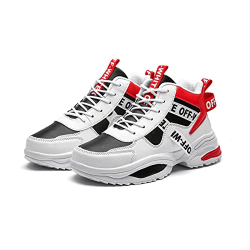 DEBAIJIA Herren Sneaker Weiße Laufschuhe Männer Turnschuhe Sportschuhe rutschfeste Freizeitschuhe Klassisch Walkingschuhe Straßenlaufschuhe EU 42 Rot von DEBAIJIA