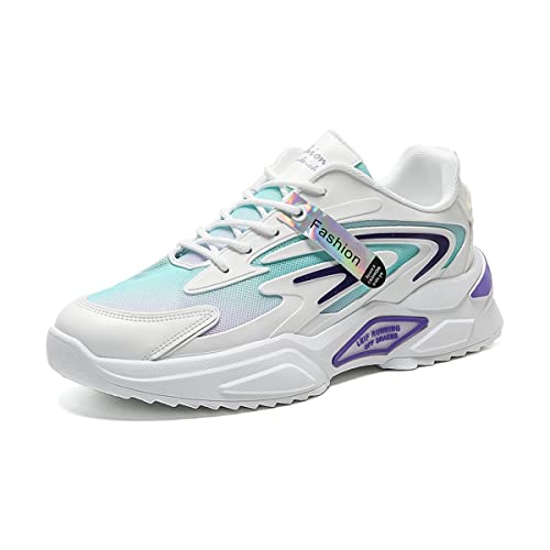 DEBAIJIA Herren Sneaker Weiße Laufschuhe Männer Turnschuhe rutschfeste Freizeitschuhe Sportschuhe Klassisch Walkingschuhe Straßenlaufschuhe EU 40 Violett von DEBAIJIA