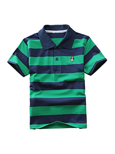 DEBAIJIA Jungen Poloshirt Kinder Kühle kurzen Ärmeln Oberteile 1-12T T Shirts Poloshirt Baumwolle Atmungsaktiv Sommer Lässig Outdoor (Grün-140) von DEBAIJIA