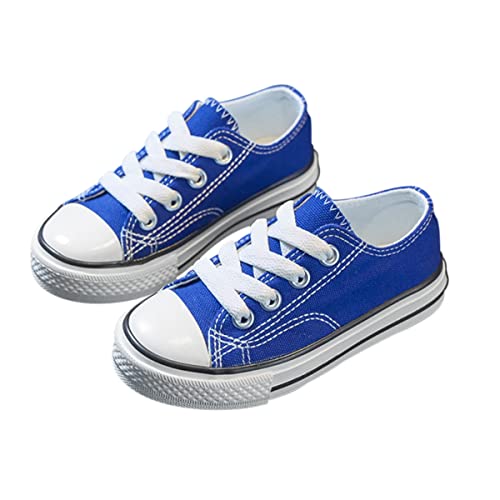 DEBAIJIA Kind Segeltuchschuhe Sneaker Junge Laufschuhe Turnschuhe Mädchen Sportschuhe rutschfeste Freizeitschuhe Straßenlaufschuhe EU 21.5-A-Blau von DEBAIJIA