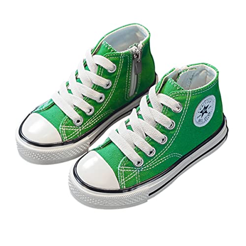 DEBAIJIA Kind Segeltuchschuhe Sneaker Junge Laufschuhe Turnschuhe Mädchen Sportschuhe rutschfeste Freizeitschuhe Straßenlaufschuhe EU 30.5-B-Grün von DEBAIJIA
