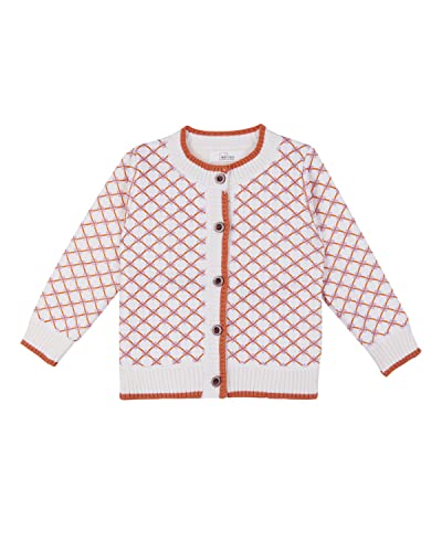 DEBAIJIA Kinder Baby Strickjacken 0-12T Mädchen Jacke Strickjacke Pullover Warm Lange Ärmel Kleinkind Junge Verdicken Baumwolle Herbst Winter(Orange-100) von DEBAIJIA