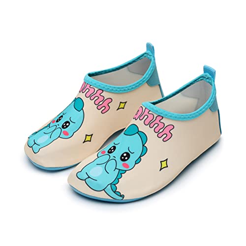 DEBAIJIA Kinder Badeschuhe Junge Wasserschuhe Mädchen Strandschuhe Aqua Schuhe Schnell Trocken Barfußschuhe Leicht 26 EU Beige von DEBAIJIA