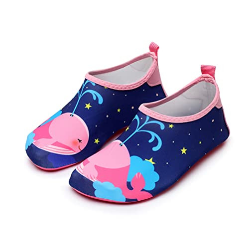 DEBAIJIA Kinder Badeschuhe Junge Wasserschuhe Mädchen Strandschuhe Aqua Schuhe Schnell Trocken Barfußschuhe Leicht 32 EU Rosa Blau von DEBAIJIA