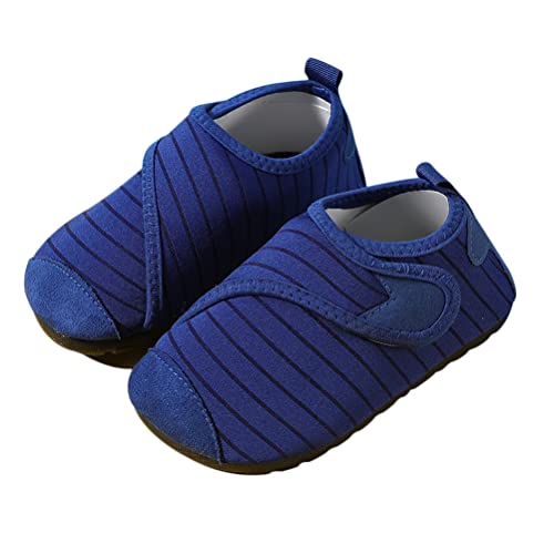 DEBAIJIA Kinder Badeschuhe Mädchen Wasserschuhe Junge Strandschuhe Aqua Schuhe Schnell Trocken Barfußschuhe Leicht 21.5 EU Dunkelblau von DEBAIJIA