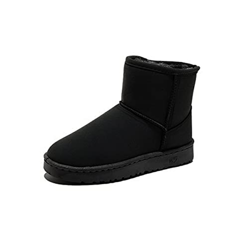 DEBAIJIA Kinder Schneestiefel Mädchen Warm Winter-Bootie Gefütterte Stiefel Jungen Schlupfstiefel Winterstiefel Kurze Stiefel 32 EU Schwarz (Etikettengröße 32) von DEBAIJIA