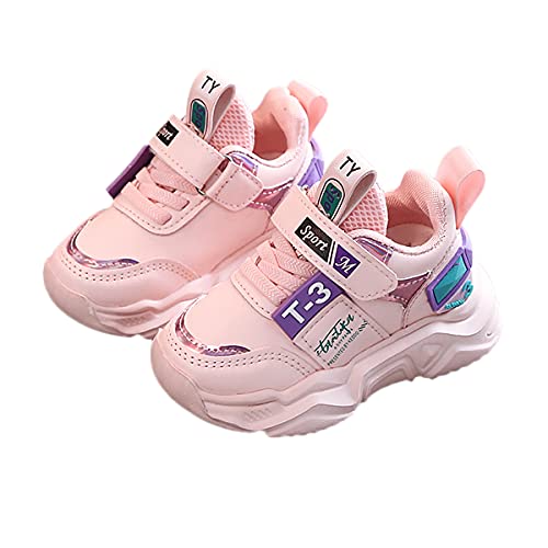 DEBAIJIA Kinder Schuhe 1-5T Mädchen Jungen Sportschuhe Baby First-Walking Casual rutschfeste Weiche Leichte 21 EU Pink von DEBAIJIA