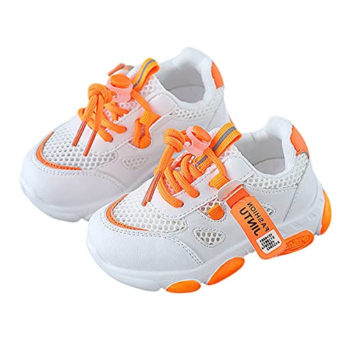 DEBAIJIA Kinder Schuhe 1-5T Mädchen Jungen Sportschuhe Baby First-Walking rutschfeste Weiche Mesh Leichte 24 EU Orange von DEBAIJIA