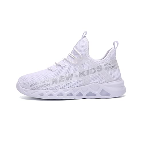 DEBAIJIA Kinder Sneaker Turnschuhe Mädchen Sportschuhe Jungen Laufschuhe Hallenschuhe Outdoor Schuhe Leicht Unisex Atmungsaktiv EU 35 Weiß von DEBAIJIA