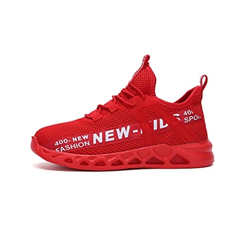 DEBAIJIA Kinder Sneaker Turnschuhe Mädchen Sportschuhe Jungen Laufschuhe Hallenschuhe Outdoor Schuhe Leicht Unisex Atmungsaktiv EU 37 Rot von DEBAIJIA