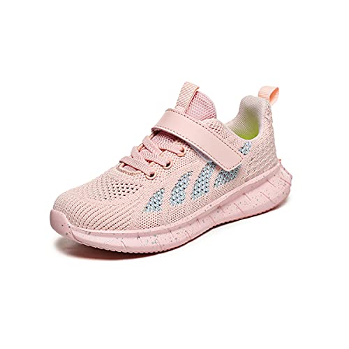 DEBAIJIA Kinder Sneaker Turnschuhe Mädchen Sportschuhe Jungen Outdoor Laufschuhe Schuhe Hallenschuhe Leicht Atmungsaktiv Unisex EU 32 Rosa von DEBAIJIA