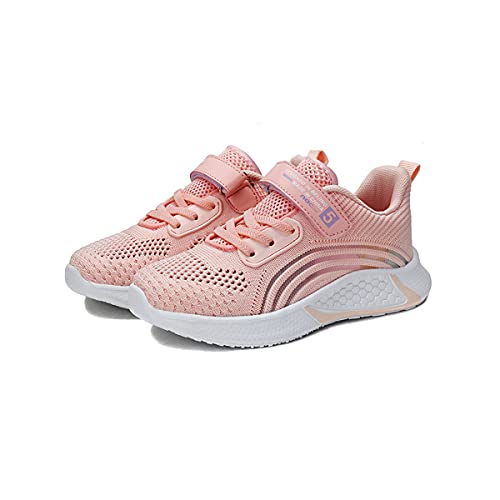 DEBAIJIA Kinder Sneaker Turnschuhe Mädchen Sportschuhe Jungen Outdoor Laufschuhe Schuhe Leicht Atmungsaktiv Hallenschuhe Unisex EU 32 Hell-Rosa von DEBAIJIA