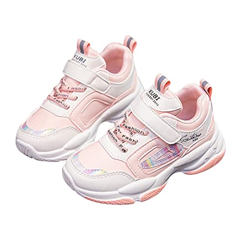 DEBAIJIA Kinder Turnschuhe 3-10T Mädchen Sportschuhe rutschfeste Jungen Leichte Outdoor Trendschuhe Weiche 32 EU Pink von DEBAIJIA