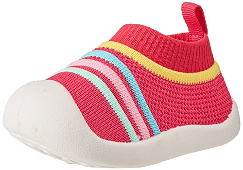 DEBAIJIA Kleinkindschuhe 1-3T Baby First-Walking Kinderschuhe Streifentrainer Weiche Sohle Rutschfestes Netz TPR-Material Turnschuhe 20/22 EU (Etikettengröße-17) Shoes A Streifen Rosa von DEBAIJIA