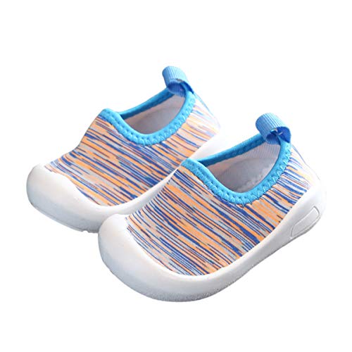 DEBAIJIA Kleinkindschuhe 1-4T Baby First-Walking Kinderschuhe Jungen Weiche Sohle Rutschfestes Netz Atmungsaktives Leichtes TPR-Material 27/28 EU Blau (Etikettengröße-23) von DEBAIJIA