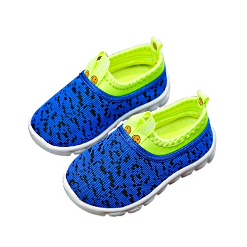 DEBAIJIA Kleinkindschuhe 1-4T Baby First-Walking Kinderschuhe Speck Trainer Weiche Sohle Rutschfestes Netz Atmungsaktives PVC-Material 23/24 EU Blau (Etikettengröße-25) von DEBAIJIA