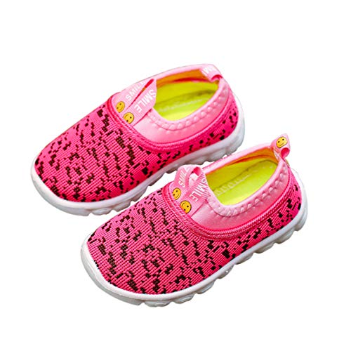 DEBAIJIA Kleinkindschuhe 1-4T Baby First-Walking Kinderschuhe Speck Trainer Weiche Sohle Rutschfestes Netz Atmungsaktives PVC-Material 25/26 EU Pink (Etikettengröße-27) von DEBAIJIA