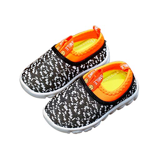 DEBAIJIA Kleinkindschuhe 1-4T Baby First-Walking Kinderschuhe Speck Trainer Weiche Sohle Rutschfestes Netz Atmungsaktives PVC-Material 25/26 EU Schwarz (Etikettengröße-27) von DEBAIJIA