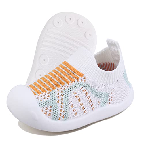 DEBAIJIA Kleinkindschuhe 1-5T Baby First-Walking Kinderschuhe rutschfeste Atmungsaktive Leichte TPR Material Sneakers Weiche Sohle EU 19.5 Gelb(Etikettengröße 16) von DEBAIJIA