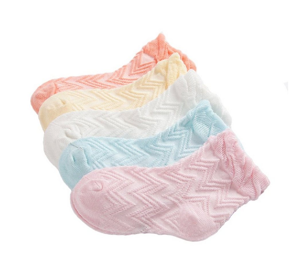DEBAIJIA Komfortsocken Bunt Socke Baumwolle für Baby Kinder 5 in 1 Set Jungen Mädchen von DEBAIJIA