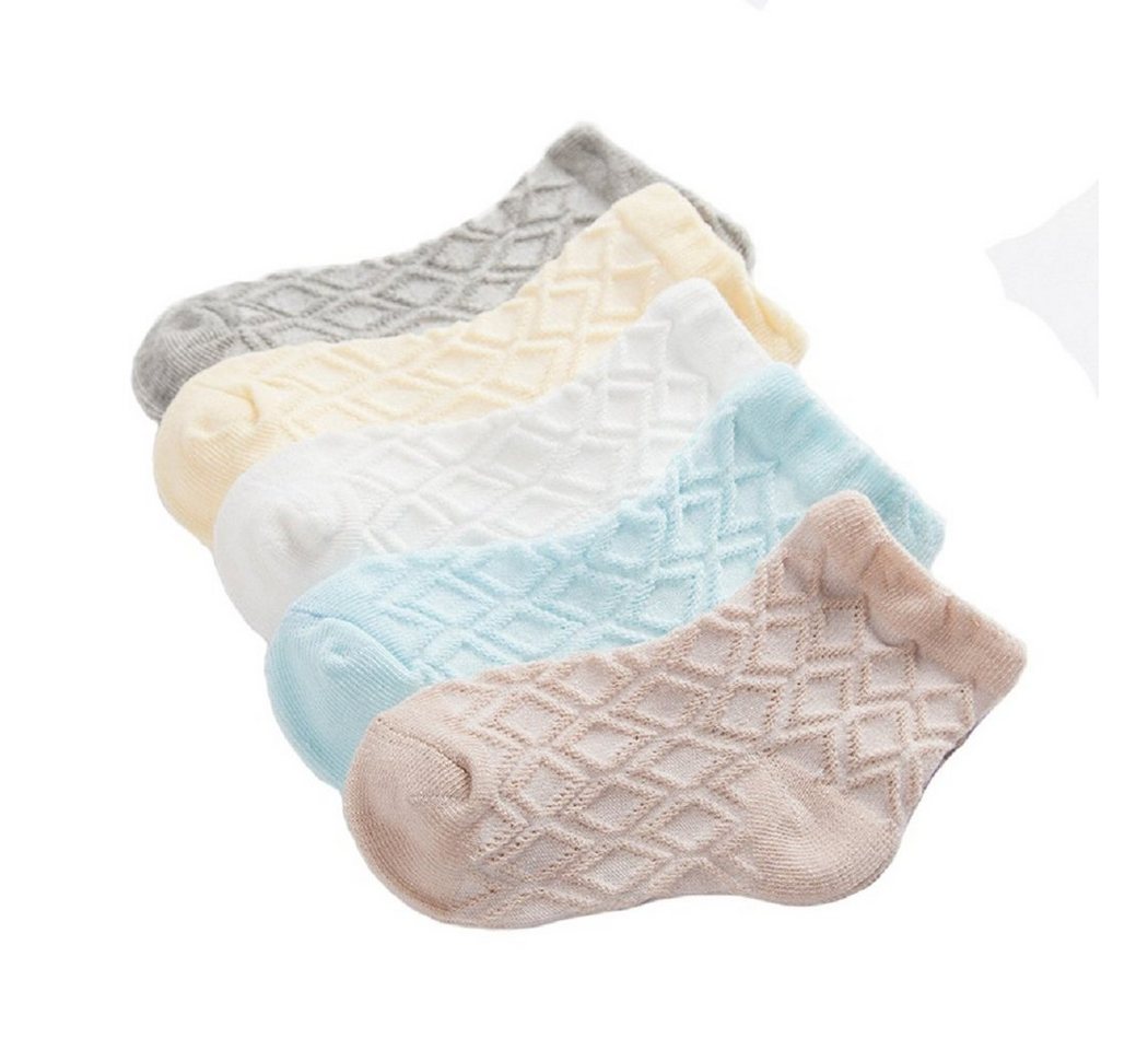 DEBAIJIA Komfortsocken Bunt Socke Baumwolle für Baby Kinder 5 in 1 Set Jungen Mädchen von DEBAIJIA