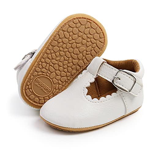 DEBAIJIA Lauflernschuhe Baby 0-18M Kinder Kleinkindschuhe Jungen Kinderschuhe Leichtes Mädchen Turnschuhe Atmungsaktives rutschfeste 20 EU Weiß (Etikettengröße 12-18) von DEBAIJIA