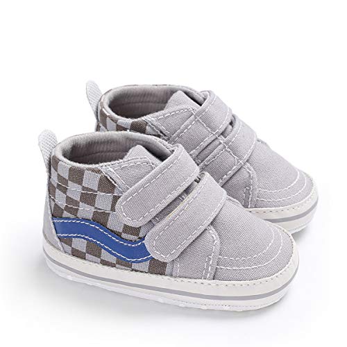 DEBAIJIA Lauflernschuhe Baby Segeltuchschuhe 6-12M Kinder Turnschuhe Jungen Leichtes Leinen Schuhe Mädchen Weiche Sohle 18 EU Grau (Etikettengröße 2) von DEBAIJIA